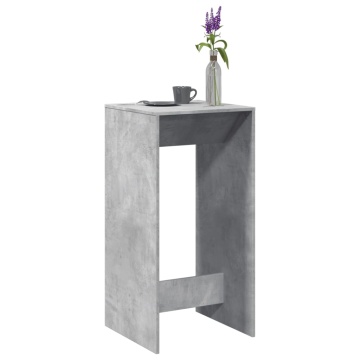 Masă bar, gri beton, 51x50x103,5 cm, lemn prelucrat - Img 1