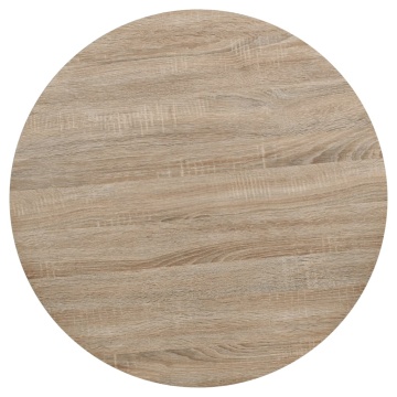 Masă bistro, MDF și oțel, rotundă, 80x75 cm, culoare stejar - Img 4