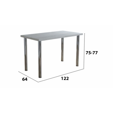 Masa bucatarie elite, alb murdar, 122x64x75 cm, pal - Img 2