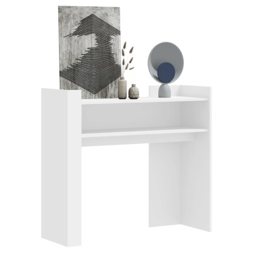 Masă consolă, alb, 100x35x90 cm, lemn prelucrat - Img 1