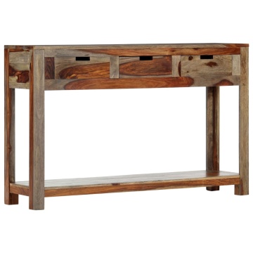 Masă consolă cu 3 sertare, 120x30x75 cm, lemn masiv de sheesham - Img 1