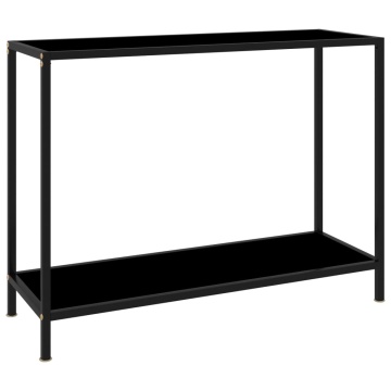 Masă consolă, negru, 100 x 35 x 75 cm, sticlă securizată - Img 1