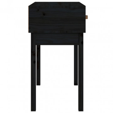 Masă consolă, negru, 76,5x40x75 cm, lemn masiv de pin - Img 8