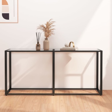 Masă consolă, transparent, 160x35x75,5 cm, sticlă securizată - Img 1
