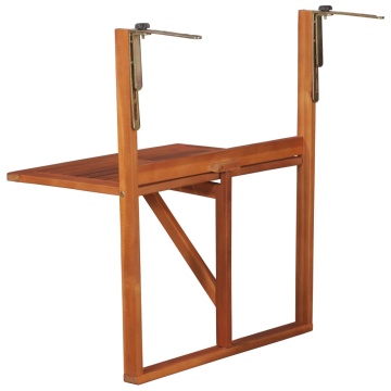 Masă de balcon suspendată, 64,5x44x80 cm, lemn masiv de acacia - Img 3