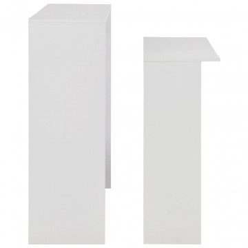 Masă de bar cu 2 blaturi, alb, 130x40x120 cm - Img 4