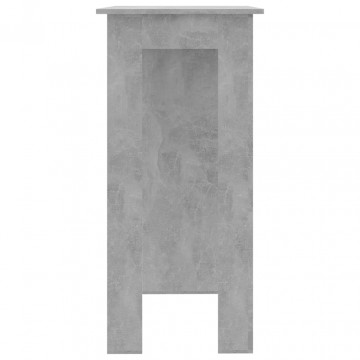 Masă de bar cu raft, gri beton,102x50x103,5 cm, PAL - Img 4