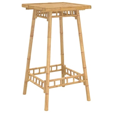 Masă de bar de exterior pătrată 55x55x100 cm bambus - Img 6