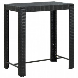 Masă de bar de grădină, negru, 100 x 60,5 x 110,5 cm, poliratan - Img 1