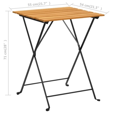 Masă de bistro, 55 x 54 x 71 cm, lemn masiv de acacia - Img 7