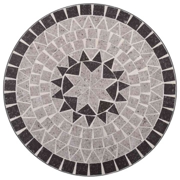 Masă de bistro mozaic, gri, 60 cm, ceramică - Img 4