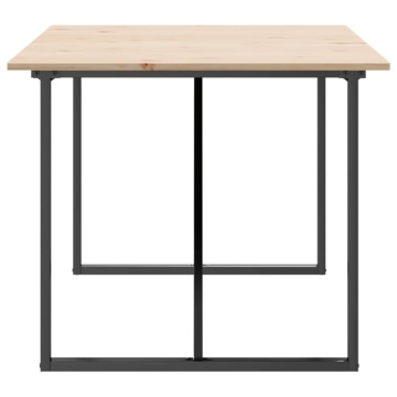 Masă de bucătărie, cadru O, 180x90x75cm lemn masiv pin și fontă - Img 8