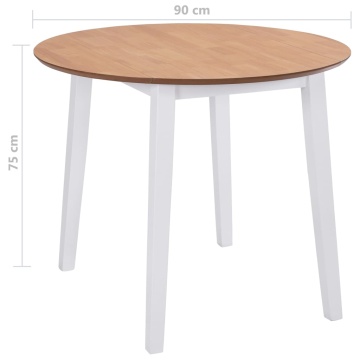 Masă de bucătărie extensibilă, rotund, MDF, alb - Img 7