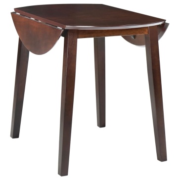 Masă de bucătărie extensibilă, rotund, MDF, maro - Img 2