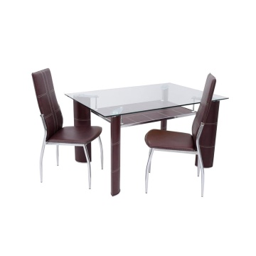 Masă de bucătărie mb-05 m, 130x90x72 cm, metal, sticla securizata - Img 3