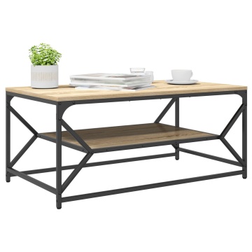 Masă de cafea cu raft, stejar sonoma 90x50x40 cm lemn prelucrat - Img 3
