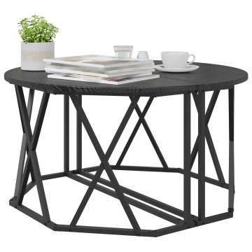 Masă de cafea Neagră din Stejar 80x80x42 cm din Lemn - Img 3