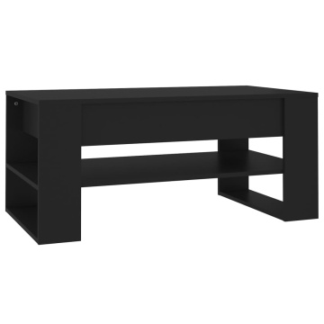 Masă de cafea, negru, 102x55x45 cm, lemn prelucrat - Img 2