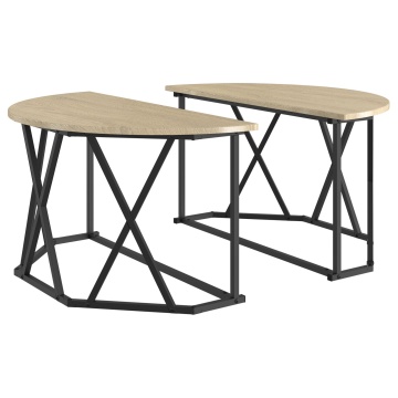 Masa de cafea Sonoma Oak 80x80x42 cm din lemn stratificat - Img 2