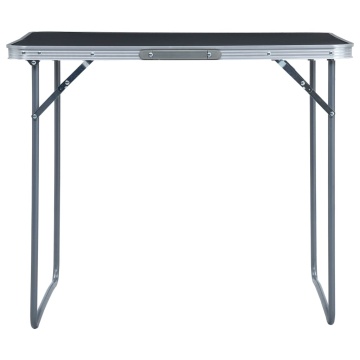 Masă de camping pliabilă cu cadru metalic, gri, 80 x 60 cm - Img 2