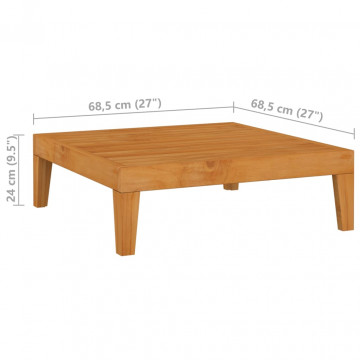 Masă de grădină, 68,5x68,5x24 cm, lemn masiv de acacia - Img 5