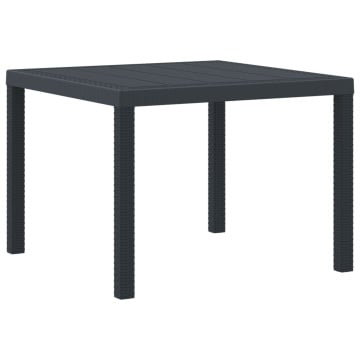 Masă de grădină Antracit 100x100x73 cm din rattan poly - Img 2