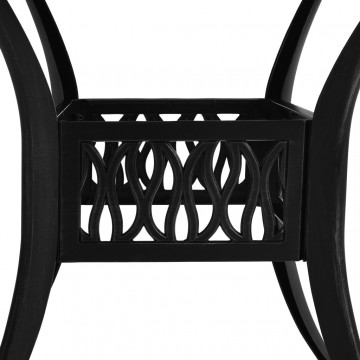 Masă de grădină, negru, 90x90x74 cm, aluminiu turnat - Img 4