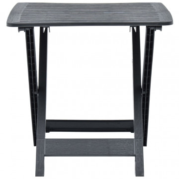 Masă de grădină pliabilă, antracit, 79 x 72 x 70 cm, plastic - Img 2