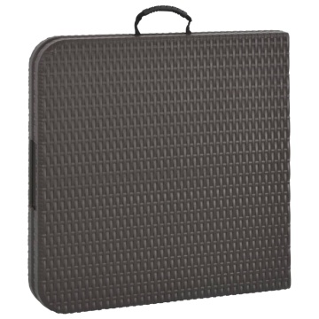 Masă de grădină pliabilă, maro, 120x60x74, HDPE, aspect ratan - Img 6