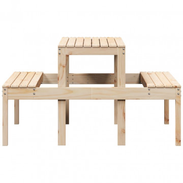 Masă de picnic, 110x134x75 cm, lemn masiv de pin - Img 8