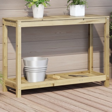 Masă de plantare cu raft, 108x35x75 cm, lemn de pin tratat - Img 1