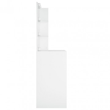 Masă de toaletă cu LED, alb, 60x40x140 cm - Img 5