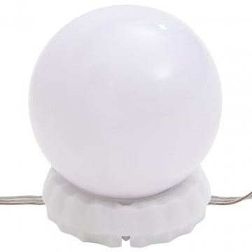 Masă de toaletă cu LED, alb extralucios, 60x40x140 cm - Img 6
