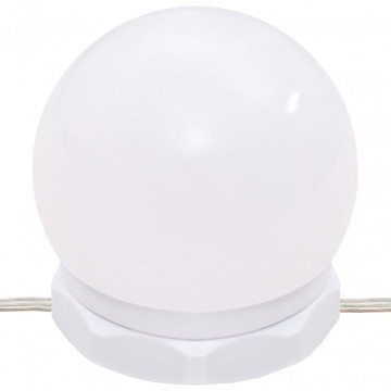 Masă de toaletă cu LED, gri beton, 86,5x35x141 cm - Img 6