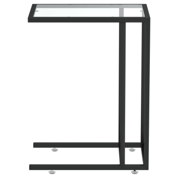 Masă laterală de calculator, transparent, 50x35x65 cm, sticlă - Img 4