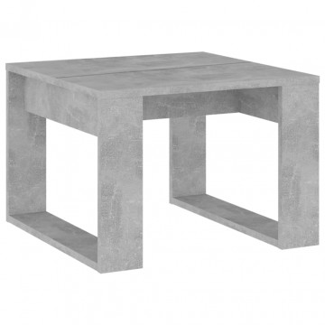 Masă laterală, gri beton, 50x50x35 cm, PAL - Img 2