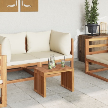 Masă laterală pentru grădină 50x32.5x35 cm Lemn masiv de tec - Img 4
