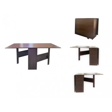 Masa Plianta, cu role, dreptunghiulara, 8 persoane, 40 184 x 90 x 80 cm, Culoare Wenge din Pal de 18 MM - Img 2