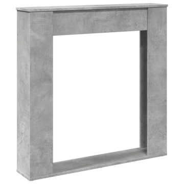 Mască de șemineu, gri beton, 100x20x100 cm, lemn prelucrat - Img 2
