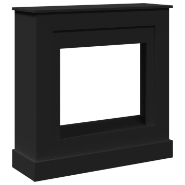 Mască de șemineu, negru, 90x30x90 cm, lemn prelucrat - Img 2