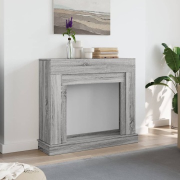 Mască de șemineu, sonoma gri, 100x30x87,5 cm, lemn prelucrat - Img 3