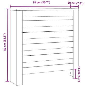 Mască pentru calorifer stejar maro 78x20x82 cm lemn prelucrat - Img 7