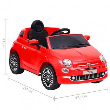 Mașină electrică pentru copii Fiat 500, roșu - Img 7