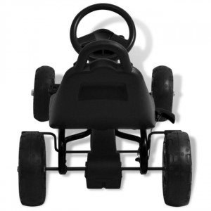 Mașinuță kart cu pedale și roți pneumatice, negru - Img 5