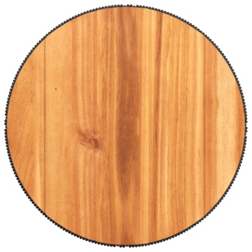 Măsuță cafea bază din sârmă negru Ø 45x44 cm, lemn masiv acacia - Img 7