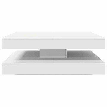 Măsuță cafea rotativă 360 grade, alb 90x90x34,5 cm - Img 4
