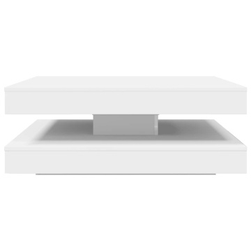 Măsuță cafea rotativă 360 grade, alb 90x90x34,5 cm - Img 8