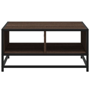 Măsuță cafea stejar maro 60,5x60,5x30 cm lemn prelucrat/metal - Img 8