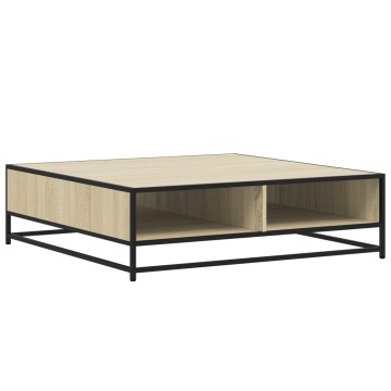 Măsuță cafea stejar sonoma 100x100x30 cm lemn prelucrat/metal - Img 6