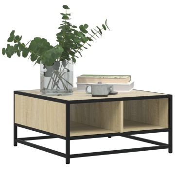 Măsuță cafea stejar sonoma 60,5x60,5x30 cm lemn prelucrat/metal - Img 4